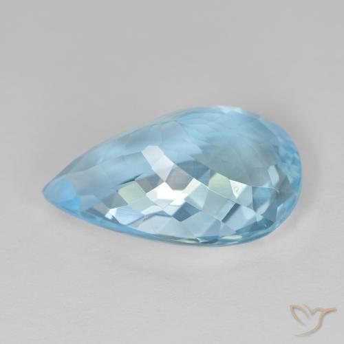 Topaze Bleu Suisse naturelle En forme de poire, 11.69 ct, VVS-VS