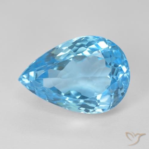 13.59ct Naturel Bleu Suisse Topaze, En forme de poire, VVS-VS
