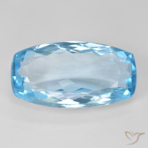 15.21ct Naturel Bleu Suisse Topaze, Coussin, VVS-VS
