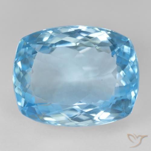 Topaze Bleu Suisse naturelle Coussin, 29.55 ct, VVS-VS