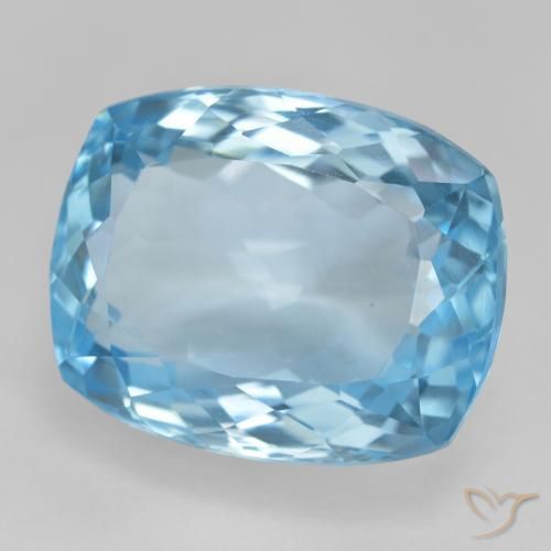 Topaze Bleu Suisse naturelle Coussin, 29.55 ct, VVS-VS