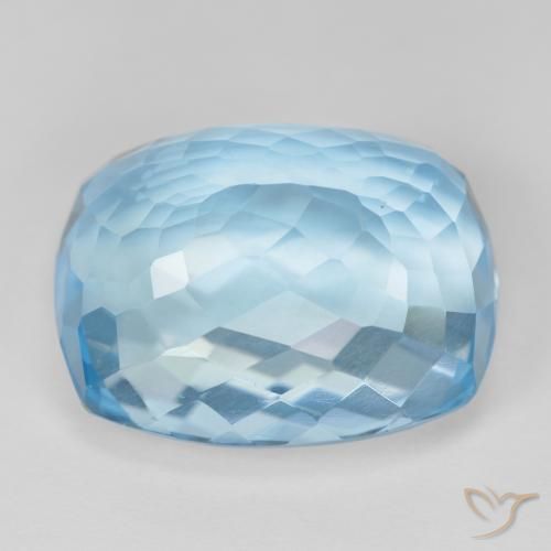 Topaze Bleu Suisse naturelle Coussin, 29.55 ct, VVS-VS