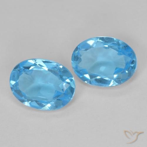 2.76ctw Naturel Bleu Suisse Topaze, ovale, VS