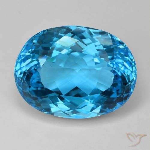 121.30ct Naturel Bleu Suisse Topaze, ovale, VVS