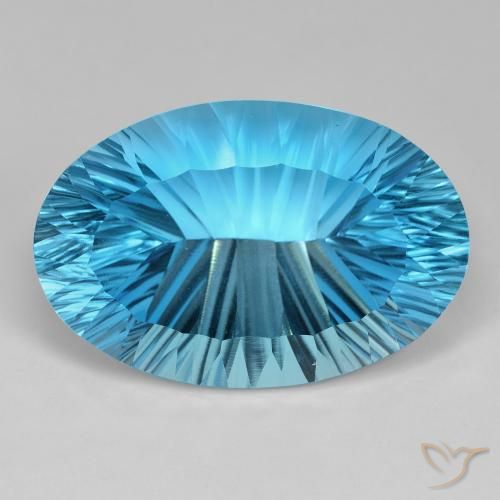 69.73ct Naturel Bleu Suisse Topaze, ovale, IF