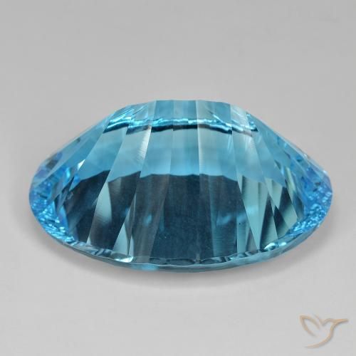 Topaze Bleu Suisse naturelle ovale, 69.73 ct, IF