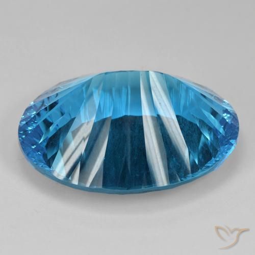 Topaze Bleu Suisse naturelle ovale, 82.38 ct, IF