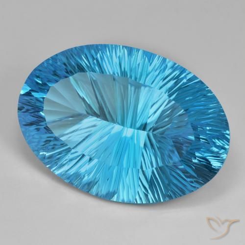 Topaze Bleu Suisse naturelle ovale, 78.13 ct, IF