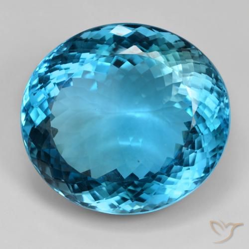 88.10ct Naturel Bleu Londres Topaze, ovale, IF