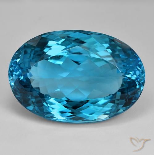 138.23ct Naturel Bleu Londres Topaze, ovale, IF