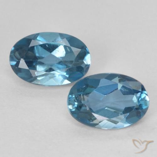 1.22ctw Naturel Bleu Londres Topaze, ovale, VS