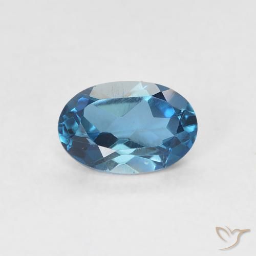 0.60ct Naturel Bleu Londres Topaze, ovale, VVS