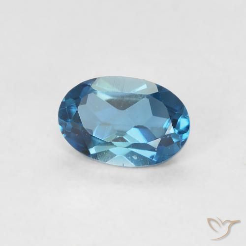 Topaze Bleu Londres naturelle ovale, 0.60 ct, VVS