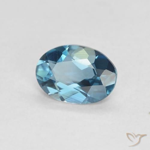 Topaze Bleu Londres naturelle ovale, 0.70 ct, VVS