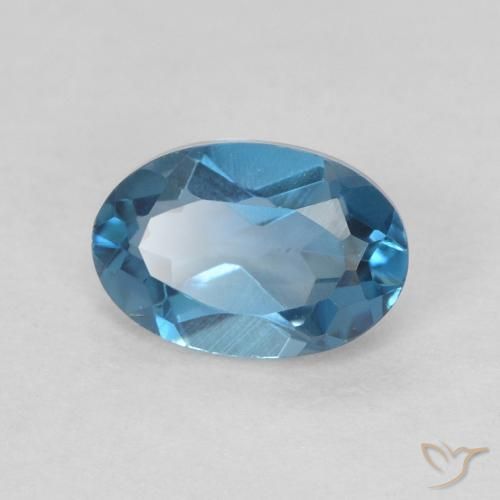 Topaze Bleu Londres naturelle ovale, 0.56 ct, VVS-VS
