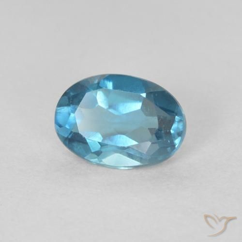 Topaze Bleu Londres naturelle ovale, 0.65 ct, VVS