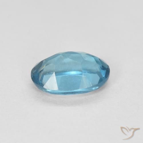 Topaze Bleu Londres naturelle ovale, 0.65 ct, VVS