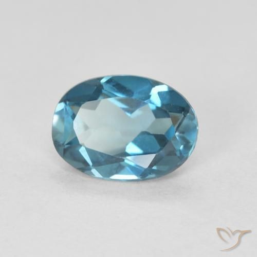Topaze Bleu Londres naturelle ovale, 0.80 ct, VVS