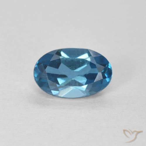 Topaze Bleu Londres naturelle ovale, 0.61 ct, VVS-VS