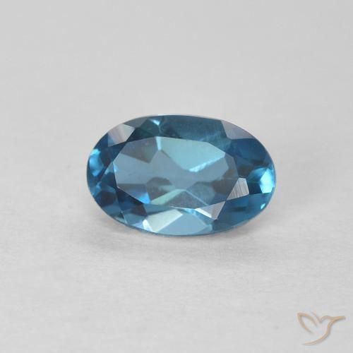 Topaze Bleu Londres naturelle ovale, 0.61 ct, VVS-VS