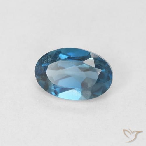 Topaze Bleu Londres naturelle ovale, 0.61 ct, VVS-VS