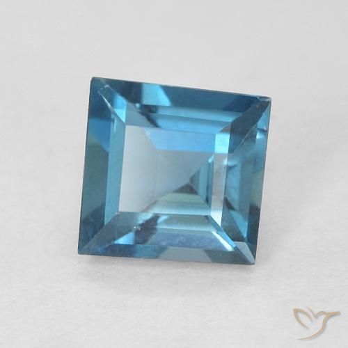 Topaze Bleu Londres naturelle Carré, 0.67 ct, VVS-VS