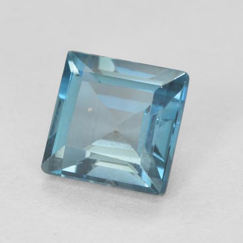 Topaze Bleu Londres naturelle Carré, 0.79 ct, VVS