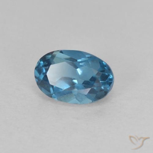 Topaze bleue naturelle coupe ovale, 0,73 ct, VVS-VS