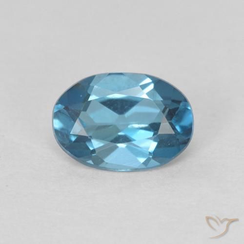 Topaze Bleu Londres naturelle ovale, 0.82 ct, VVS