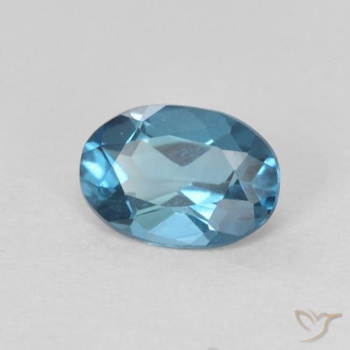 Topaze Bleu Londres naturelle ovale, 0.82 ct, VVS