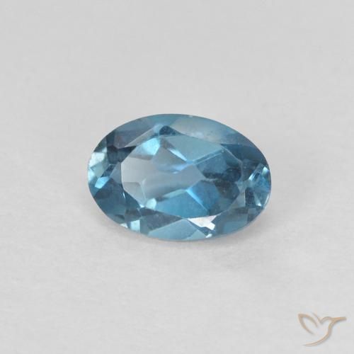 Topaze Bleu Londres naturelle ovale, 0.64 ct, VVS