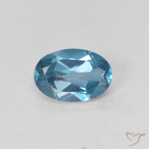 Topaze Bleu Londres naturelle ovale, 0.64 ct, VVS