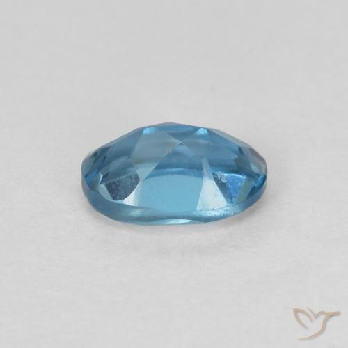 Topaze Bleu Londres naturelle ovale, 0.72 ct, VVS