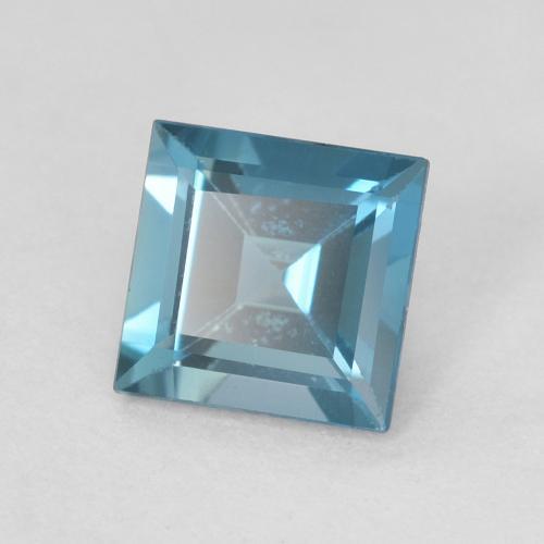Topaze Bleu Londres naturelle Carré, 0.70 ct, VVS