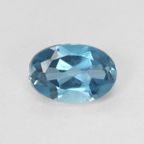 Topaze Bleu Londres naturelle ovale, 0.64 ct, VVS