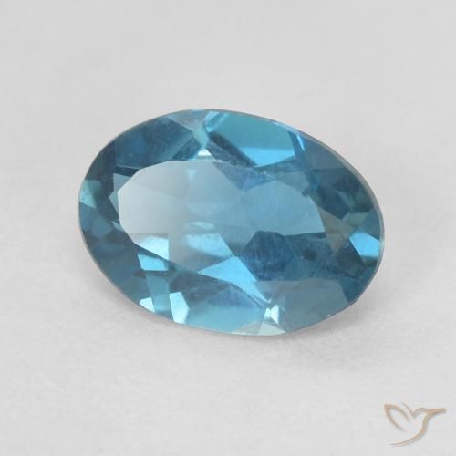Topaze Bleu Londres naturelle ovale, 0.71 ct, VVS