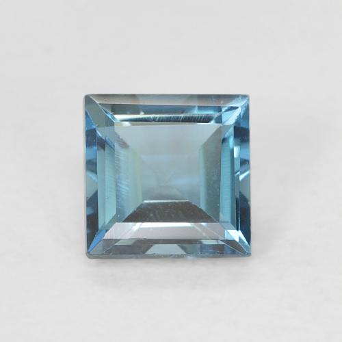 0.76ct Naturel Bleu Londres Topaze, Carré, VVS-VS
