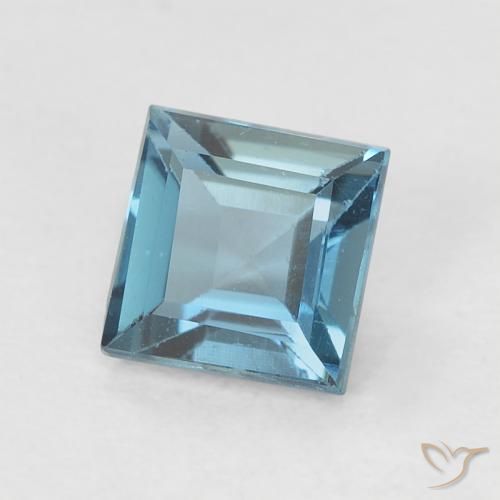 Topaze Bleu Londres naturelle Carré, 0.71 ct, VVS-VS