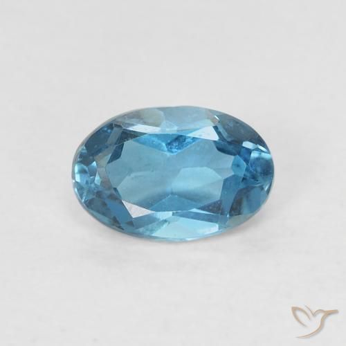 Topaze Bleu Londres naturelle ovale, 0.62 ct, VVS-VS