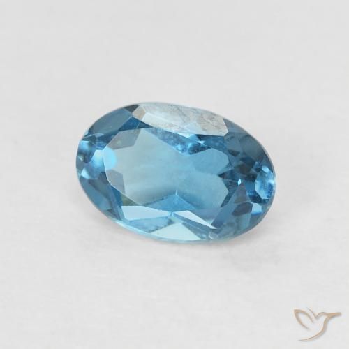 Topaze Bleu Londres naturelle ovale, 0.62 ct, VVS-VS