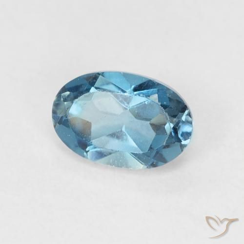Topaze Bleu Londres naturelle ovale, 0.58 ct, VVS