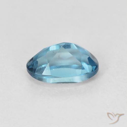 Topaze Bleu Londres naturelle ovale, 0.66 ct, VVS