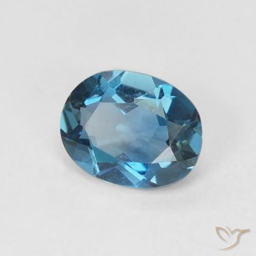 Topaze Bleu Londres naturelle ovale, 0.73 ct, VVS