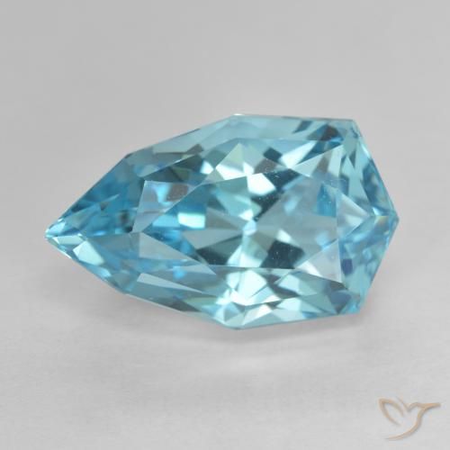 10.85ct Naturel Bleu Suisse Topaze, En forme de poire, VVS