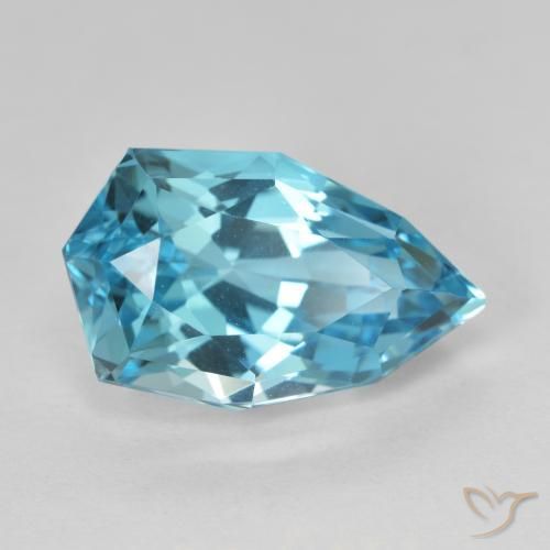 Topaze Bleu Suisse naturelle En forme de poire, 10.85 ct, VVS