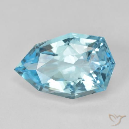11.95ct Naturel Bleu Suisse Topaze, En forme de poire, VVS