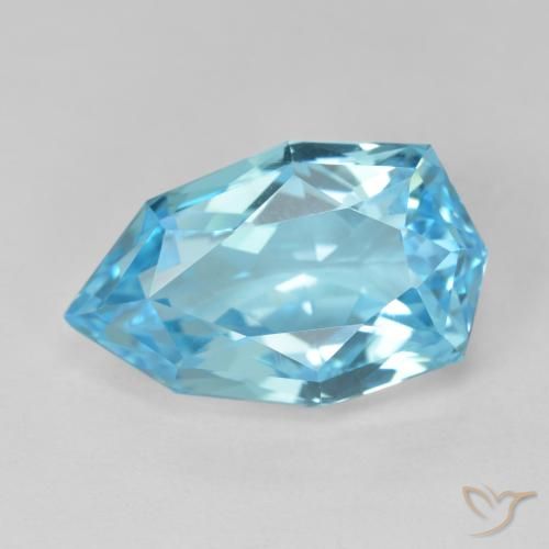 10.90ct Naturel Bleu Suisse Topaze, En forme de poire, VVS