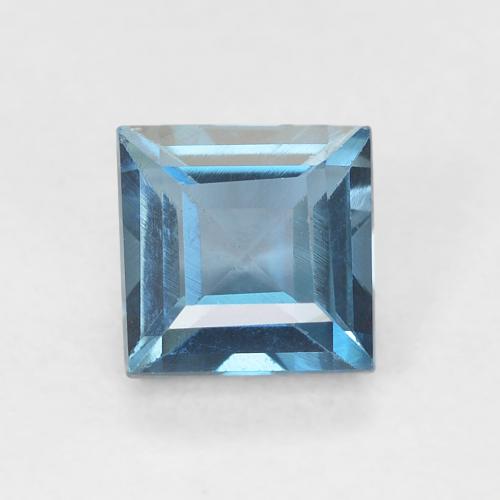 Topaze Bleu Londres naturelle Carré, 0.82 ct, VVS-VS