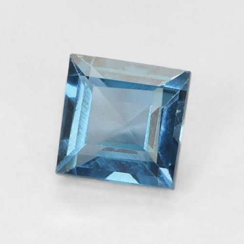 Topaze Bleu Londres naturelle Carré, 0.82 ct, VVS-VS