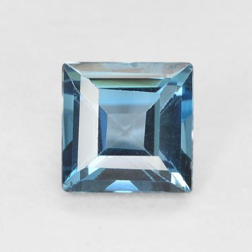 0.77ct Naturel Bleu Londres Topaze, Carré, VVS-VS